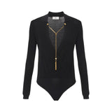 Body donna in maglia di viscosa e seta con catena