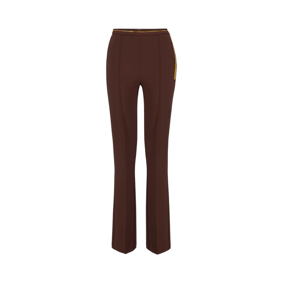 Pantaloni donna in crêpe leggero con catena gioiello
