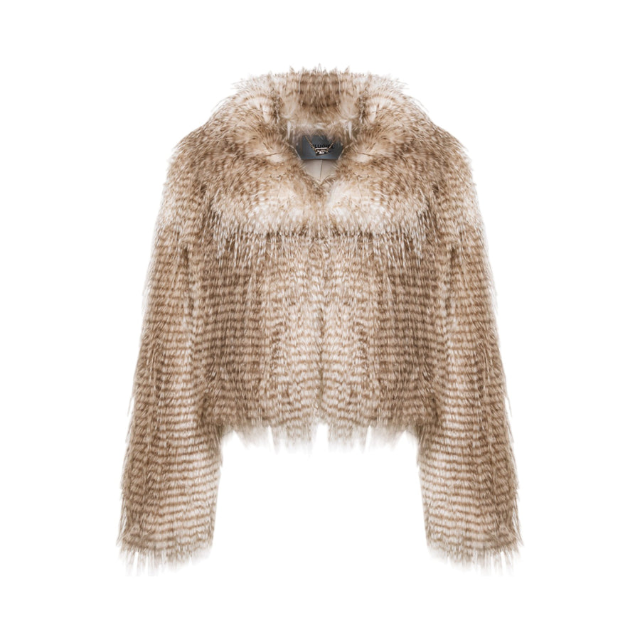 Giacca donna boxy in faux fur