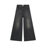Jeans donna superwide leg in denim stone-washed