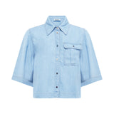 Camicia donna boxy in denim lyocell