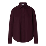 Camicia donna con inserto in raso jacquard