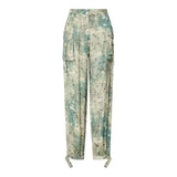 Pantaloni donna in raso stampato