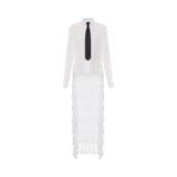 Camicia donna in georgette con balze