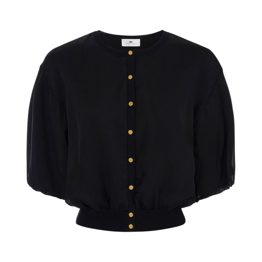 Cardigan donna in voile con bottoni gioiello