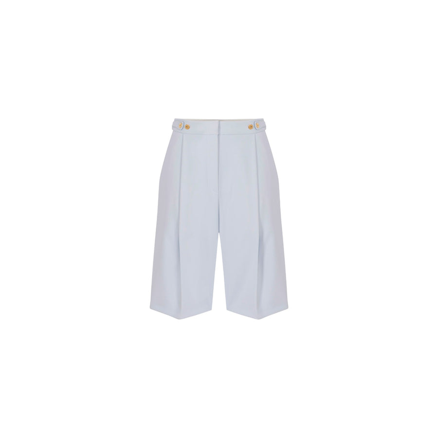 Bermuda donna in crêpe con accessorio gioiello