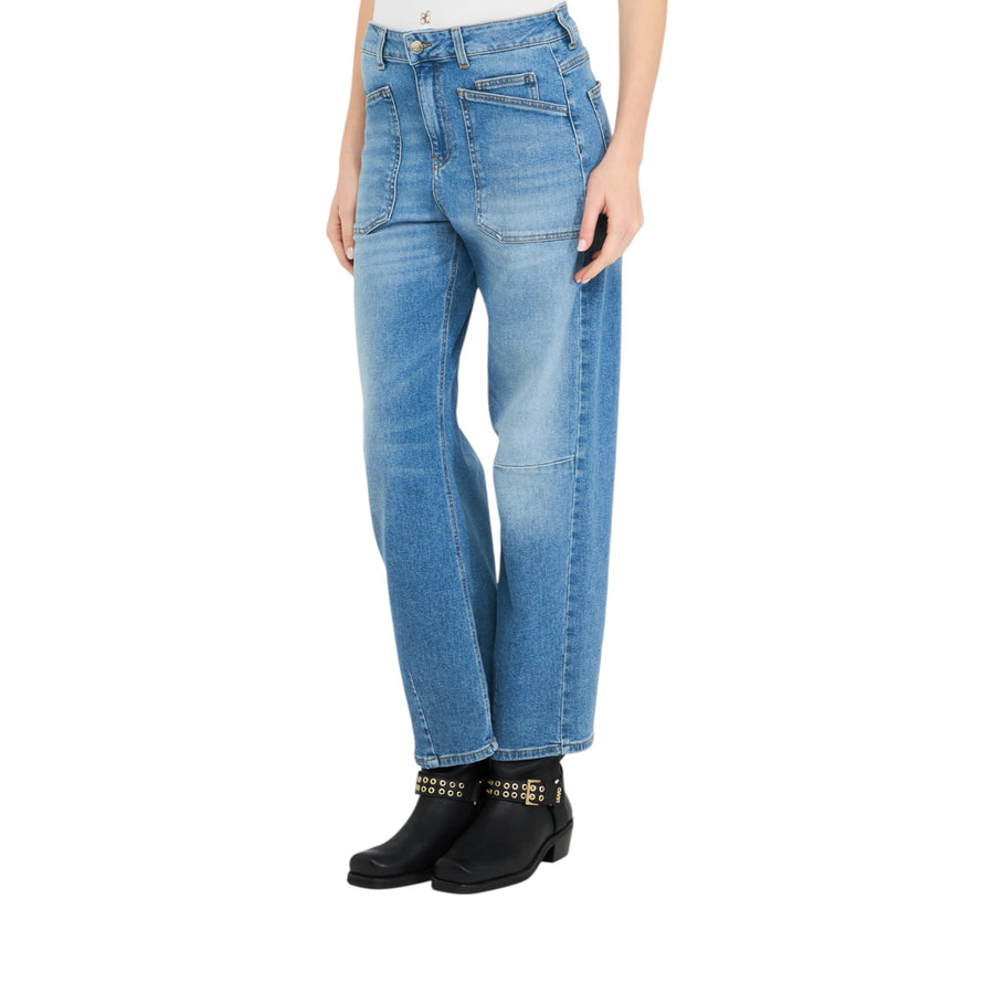 Jeans donna carrot fit a vita alta