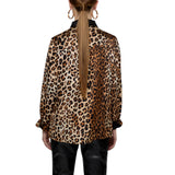 Blusa donna animalier con dettagli tasche
