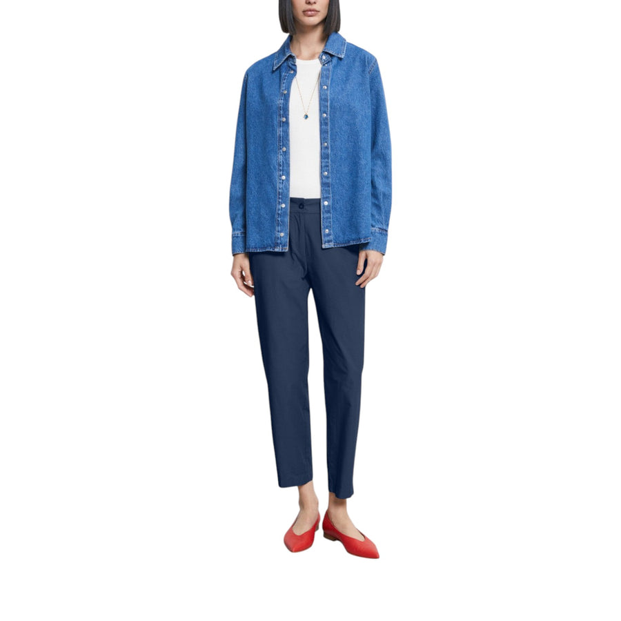 Pantalone donna alla caviglia in popeline