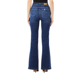 Jeans donna a zampa con dettaglio gioiello