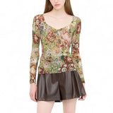 Maglia donna con scollo a V