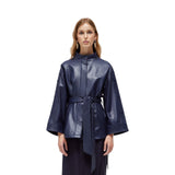 Giacca donna in pelle con cintura
