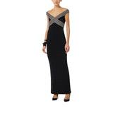 Abito donna lungo in maglia con bande a righe