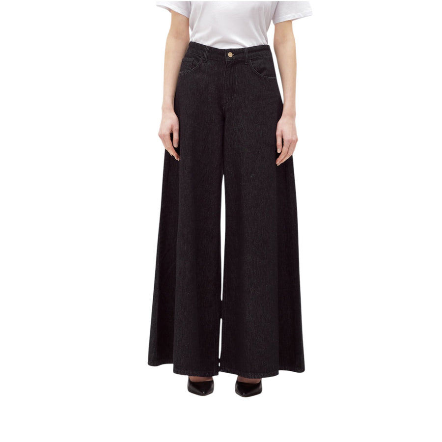 Jeans donna ampi in black denim