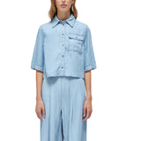 Camicia donna boxy in denim lyocell