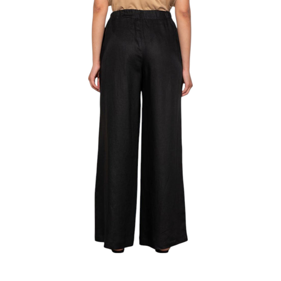 Pantalone donna con elastico in lino