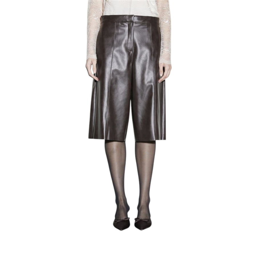 Bermuda donna impunturato in similpelle