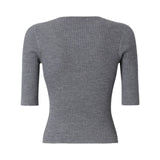 Maglia donna a costine logo Love Birds in trasparenza