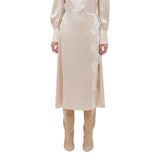 Gonna donna in raso di seta con pizzo