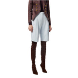 Bermuda donna in crêpe con accessorio gioiello