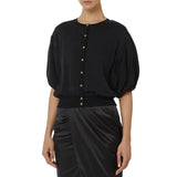 Cardigan donna in voile con bottoni gioiello