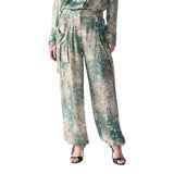 Pantaloni donna in raso stampato