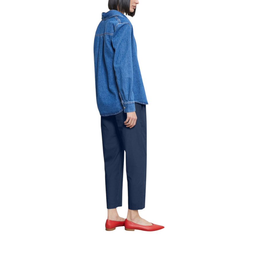 Pantalone donna alla caviglia in popeline
