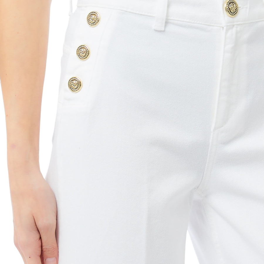 Jeans donna flare con bottoni