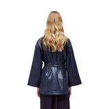Giacca donna in pelle con cintura