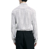 Camicia uomo fluida con stampa grafica in viscosa