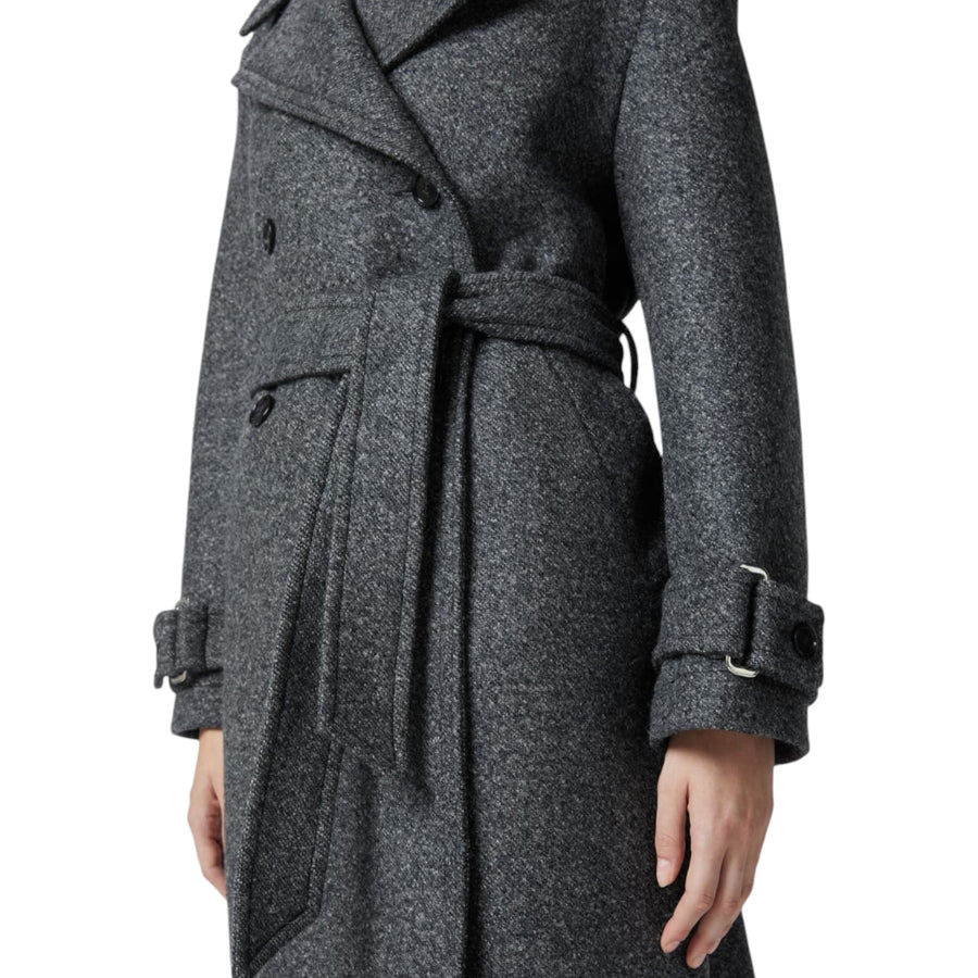 Cappotto donna stile trench con cintura