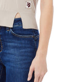 Maglia donna a maniche corte con spacco