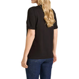 T-shirt donna con scollo ricamato
