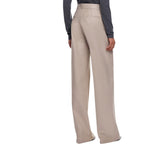 Pantalone donna palazzo in misto lana metal