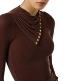 Maglia donna in cupro con bottoni