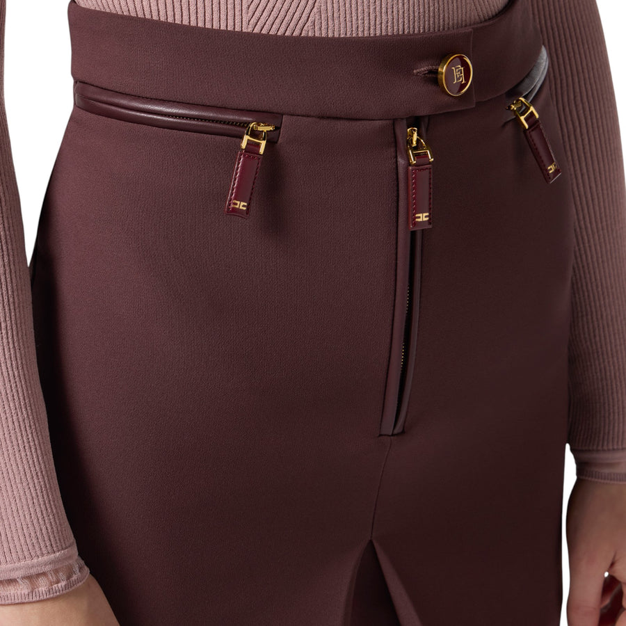 Gonna donna in doppio crêpe con zip