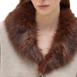 Cardigan donna in lana con faux fur