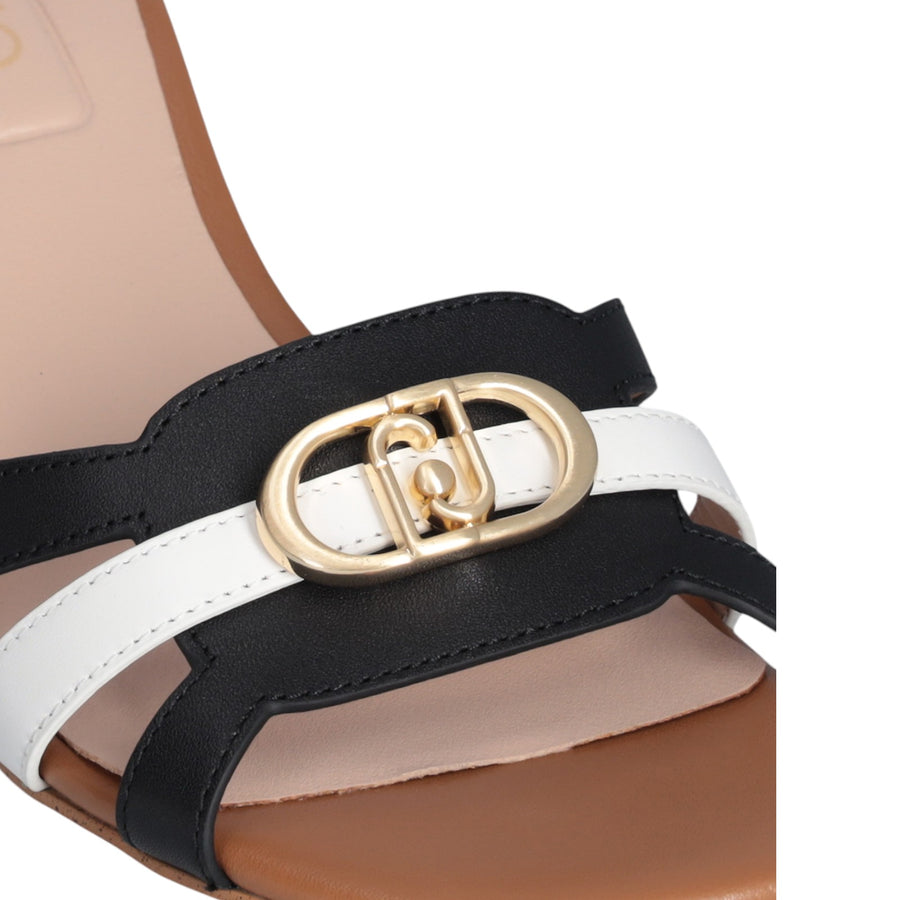 Sandali donna in pelle con tacco largo
