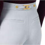 Bermuda donna in crêpe con accessorio gioiello