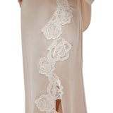 Gonna donna in raso di seta con pizzo