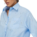 Camicia donna in cotone con strass