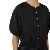 Cardigan donna in voile con bottoni gioiello