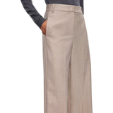 Pantalone donna palazzo in misto lana metal