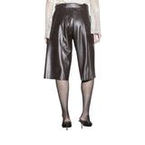 Bermuda donna impunturato in similpelle