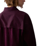 Camicia donna con inserto in raso jacquard