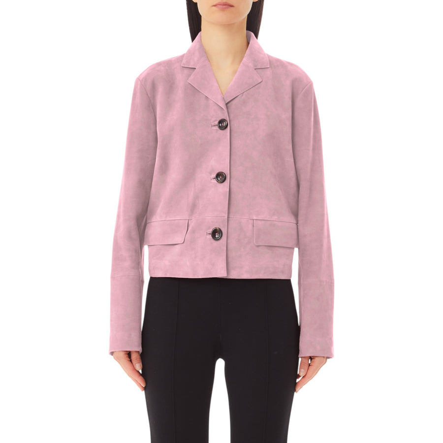 Giacca donna boxy in camoscio