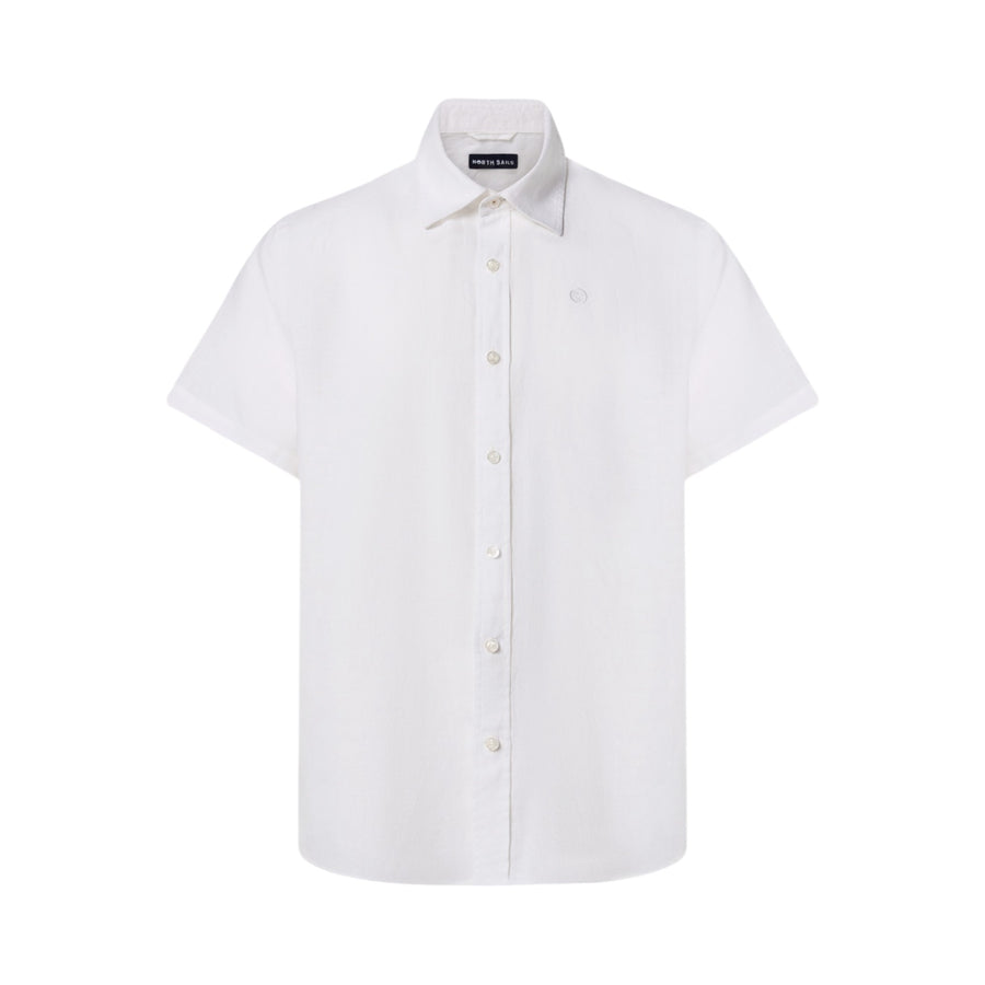 Camicia uomo di lino a maniche corte