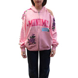Felpa donna con cut out e ricami