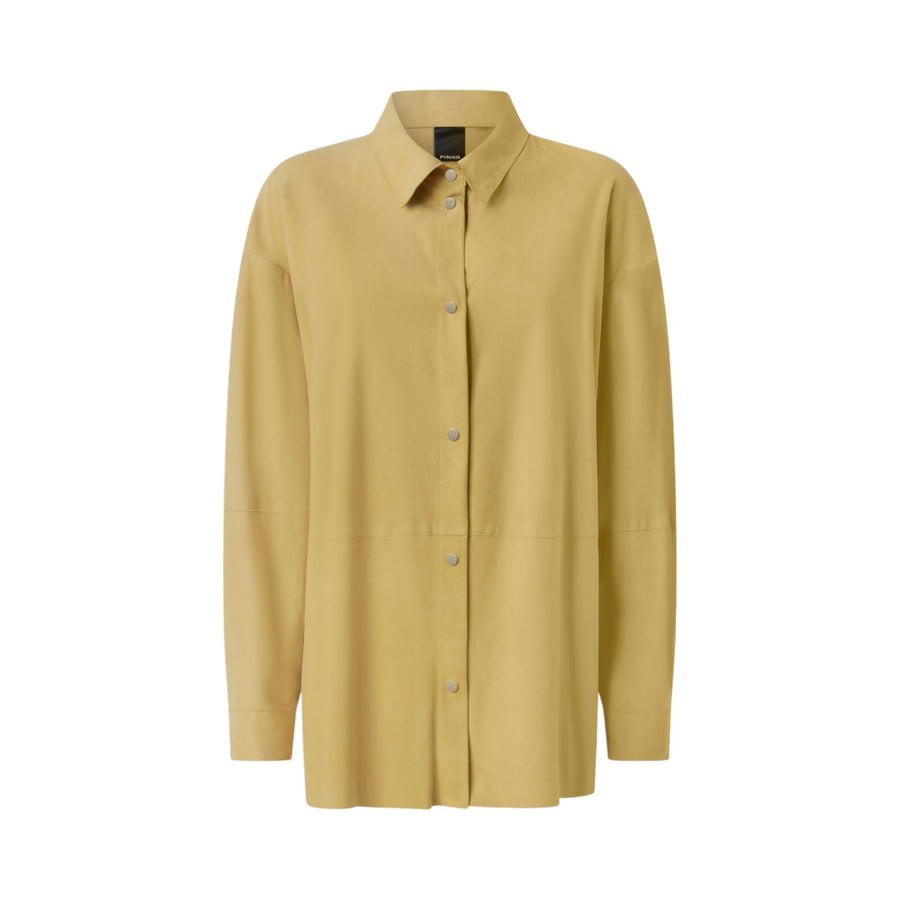 Giacca donna camicia in pelle scamosciata