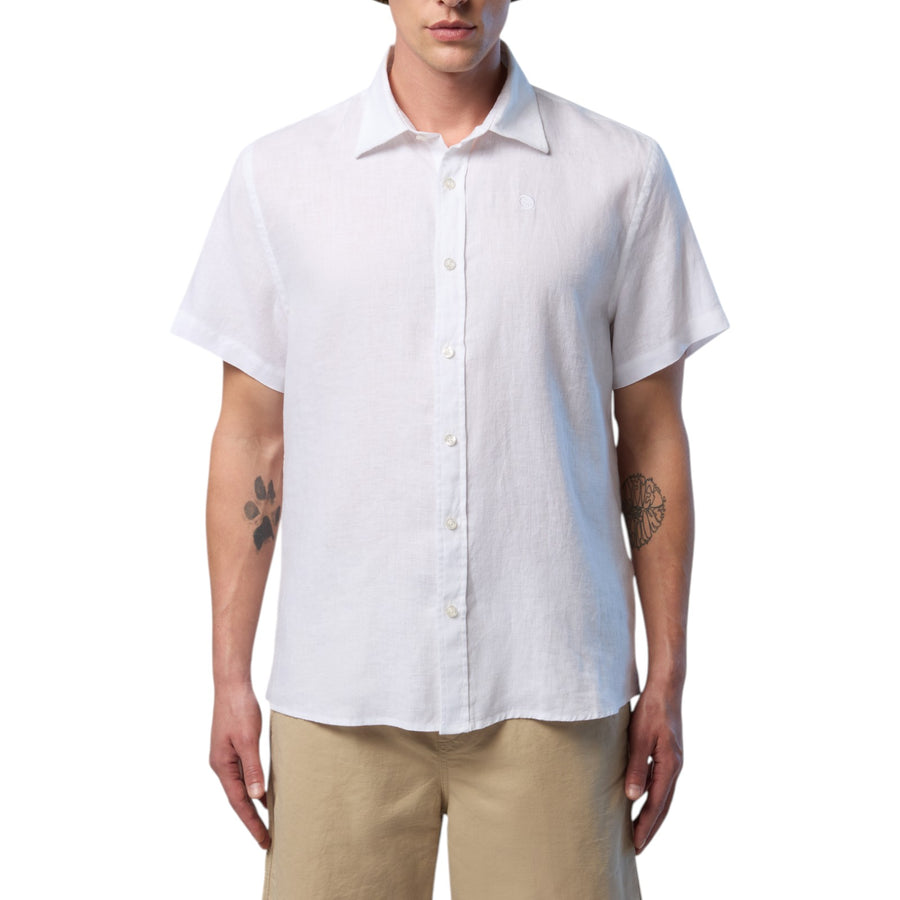 Camicia uomo di lino a maniche corte